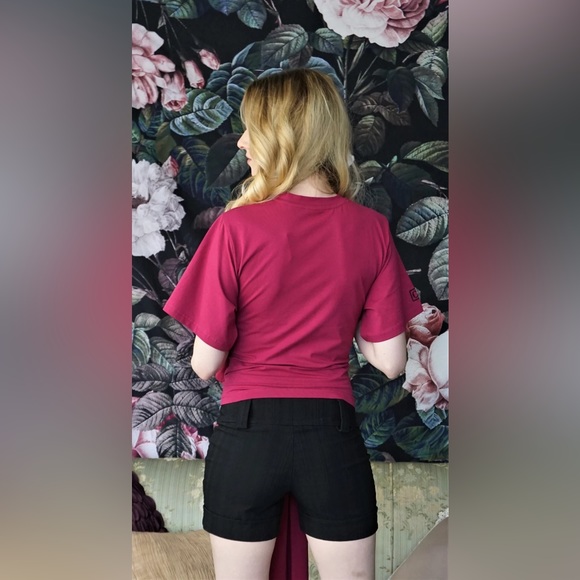 NWT Tie-Front Organic Cotton T-shirt - Picture 4 of 6